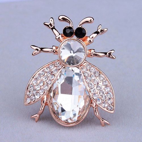 Broches Animaux En Cristal Et Strass Pour Femmes, Bijoux Vintage, Or Rose, Mignon Abeille, Accessoires Pour Chapeaux Et Hijab