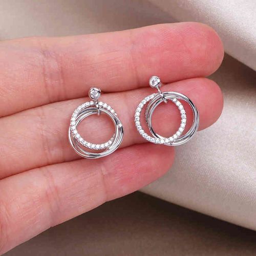 Boucles D'oreilles En Zircon Cubique Aaa Pour Femmes, Bijoux De Luxe, Couleur Or Rose, Pendentif En Cercle De Cristal, Bijoux De Mariage, Cadeaux, Nouvelle Collection