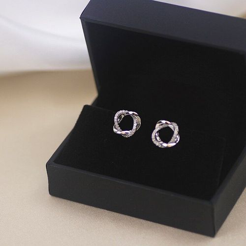 Boucles D'oreilles En Zircon Rose Or Pour Femmes Et Filles, Simples, Élégantes, Tendance, Style Coréen, Bijoux Délicats En Zircon, Nouvelle Collection