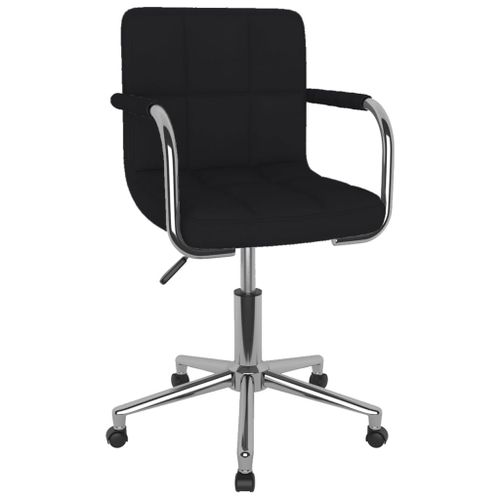Vidaxl Chaise Pivotante De Salle À Manger Noir Tissu