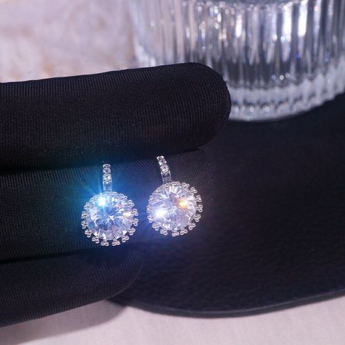 Boucles D'oreilles En Zircon Cubique Blanc Pour Femmes, Accessoires De Luxe, En Cristal, Bijoux De Mariage Romantique