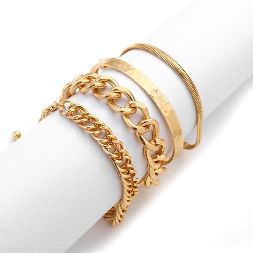 Ensemble De Bracelets En Alliage Doré Pour Hommes Et Femmes, Bijoux De Luxe Faits À La Main, Cadeau De Couple Pour Amoureux, Pièces/Ensemble