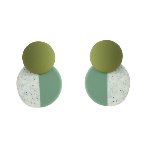 Boucles D'oreilles Pendantes, 1 Paire, Couleur Bonbon, Couture Céramique Argile, Pendentif Rond Inhabituel, Mignonnes, Géométriques, 2021