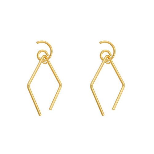 Boucles D'oreilles Géométriques En Métal Pour Femmes, Bijoux De Fête Vintage, Tendance, Simples, Carrées, Minimalistes, Grandes Et Longues