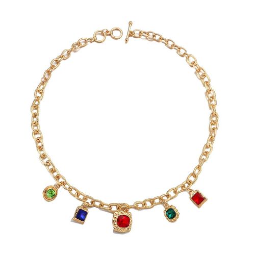 Collier À Breloques En Strass Multicolores, Ras Du Cou, Géométrique, Cristal Vert, Bijou, Pendentif En Forme De C¿Ur, Cadeau