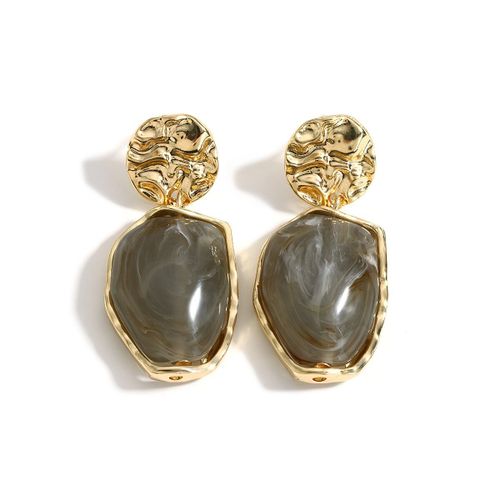 Boucles D'oreilles Géométriques Pour Femmes, Nouvelle Collection Coréenne, Gris Marron, Acrylique, Goutte D'eau, Pour Filles, Fête Rétro, Métal, Bijoux De Voyage, Cadeaux, 2021