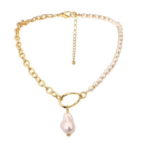 Collier Chaîne À Maillons De Perles Irrégulières, Vintage, Baroque, Pendentif Géométrique, Colliers En Métal Pour Femmes, Punk, Bijoux Cadeau, 2020