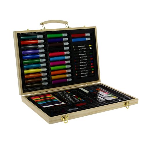 Mallette Dessin/Peinture 82pcs - Akor - Marron