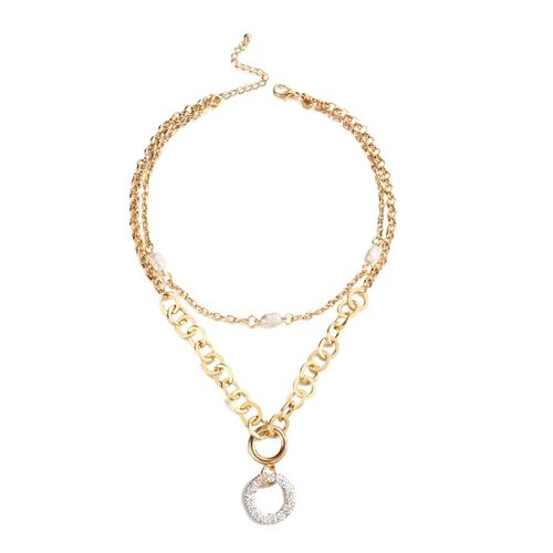 Grand Pendentif Rond En Cristal Pour Hommes Et Femmes, Collier Doré Avec Strass, Vente En Gros
