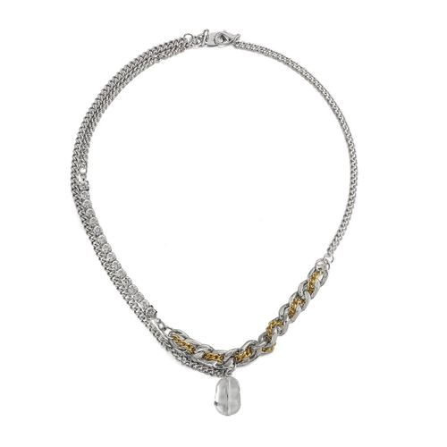 Chaîne À Breloques Superposée En Cristal Pour Femmes, Collier Fin, Ras Du Cou, Chaînes Épaisses, Pendentif En Acrylique Transparent, Bijoux Punk