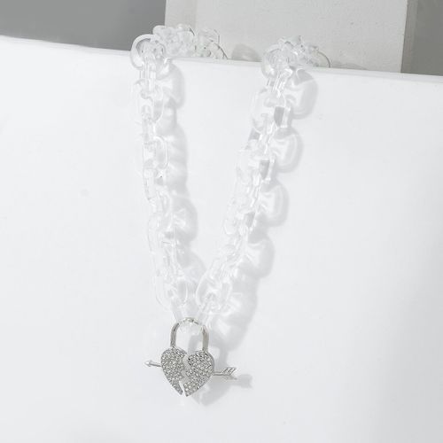 Collier En Cristal Transparent Pour Femmes, Pendentif Géométrique En Forme De C¿Ur, Ras Du Cou