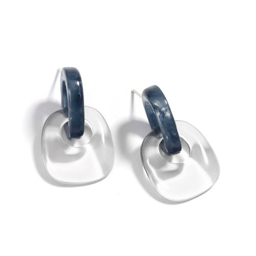 Boucles D'oreilles Géométriques En Résine Acrylique Et Métal Pour Femmes, Bijou Tendance Bleu, Rond, Carré, C¿Ur, Étoile, Cadeau, 2021