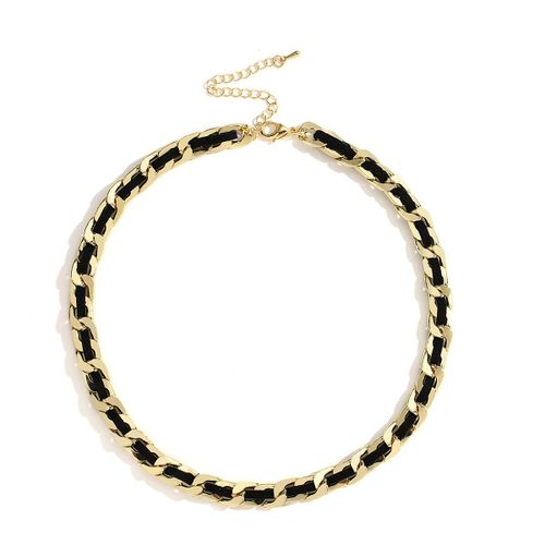 Collier Ras Du Cou En Cuir Noir Pour Femmes, Marque De Luxe, Chaîne En Métal, Punk, Corde En Cuir, Couleur Or Argent