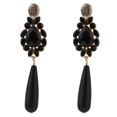 Boucles D'oreilles Pendantes En Résine Noire, Bijou Long Et Géométrique En Cristal, Nouvelle Collection 2021