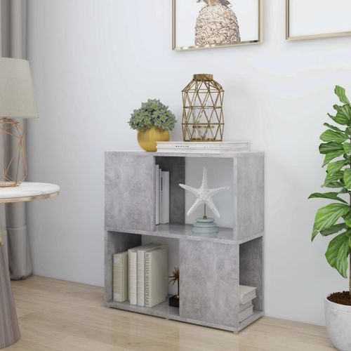 Vidaxl Bibliothèque Gris Béton 60x24x63 Cm Aggloméré