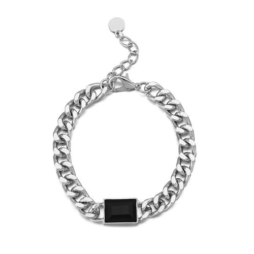 Bracelets À Bordure Cubaine Pour Hommes Et Femmes, Chaîne En Or, Argent, Noir, Acrylique, Bijoux Géométriques À La Mode