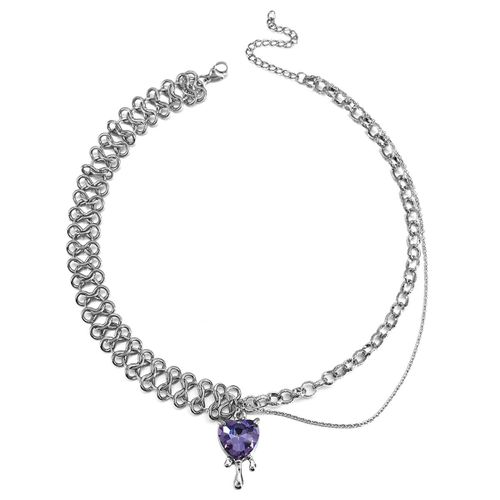 Collier Avec Pendentif En Cristal Violet Pour Femmes, Chaîne Torsadée À La Mode, Bijoux Cadeau Exquis, 2021