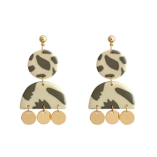 Boucles D&#39oreilles Géométriques Irrégulières, Métal, Argile Polymère, Goutte D&#39eau Pour Femmes, Pendentif Rétro Multicolore, Boucle D&#39oreille De Voyage, Bijoux Cadeau