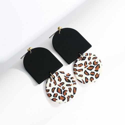 Boucles D'oreilles Léopard, En Argile Polymère, Métal, Goutte Géométrique, Pour Femmes Et Filles, Pendentif Tendance, Bijoux, 2021