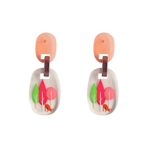 Boucles D'oreilles Pendantes En Acrylique Transparent Pour Femmes, Bijoux De Fête, Mignon, Fleur Géométrique, Pendentif, Coréen, Couleur Bonbon