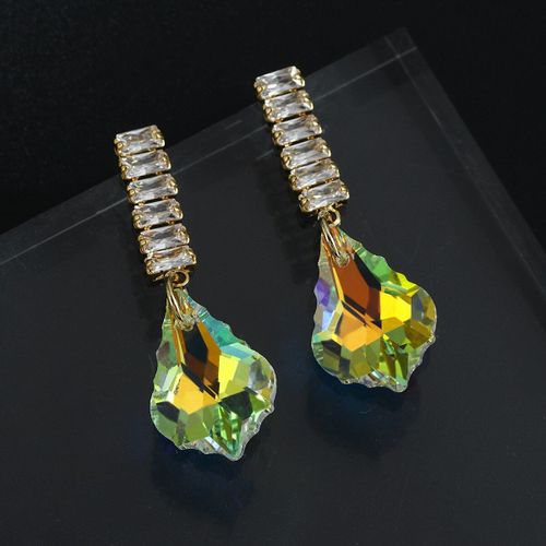 Boucles D'oreilles En Cristal Transparent Pour Femmes, Pendants Géométriques, Colorés, Tendance, Strass, Bijoux, 2021