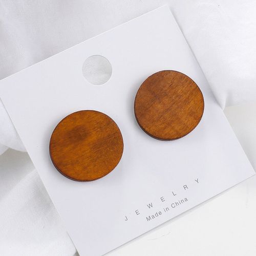 Boucles D'oreilles Rondes En Bois Pour Femmes, Vintage, 4 Couleurs, Pendentif, Bijoux, Cadeau, Nouvelle Collection 2021