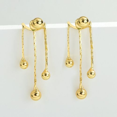 Boucle D'oreille Longue En Métal Doré Pour Femmes, Deux Pièces, Pendentif, Style Punk, Tendance, Cadeau, Vente En Gros, 2021