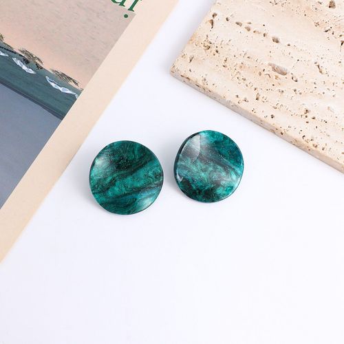 Boucles D'oreilles Vintage En Résine Acrylique Transparente Verte Pour Femmes, Bijoux Géométriques Ronds Irréguliers Suspendus, 2021