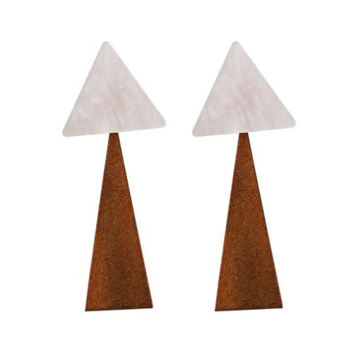 Boucles D'oreilles En Forme De Triangle Pour Femmes, Bijoux Vintage, Uniques, En Bois, Pendentifs Inhabituels, 2021