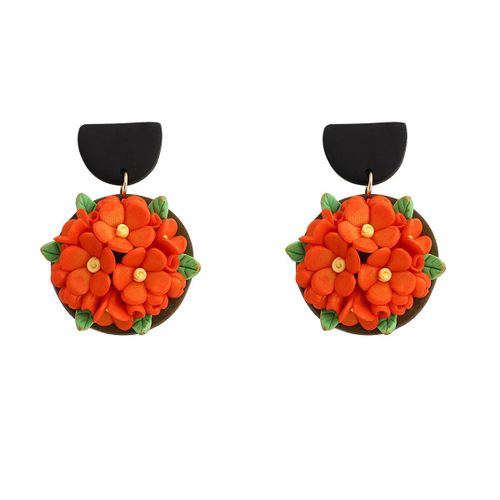 Boucles D'oreilles Pendantes En Argile, Fleur D'orange, Pendantes, Uniques, Mignonnes, Cadeau De Bijoux Pour Femmes, 2021