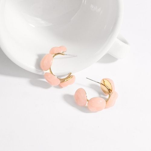 Boucles D'oreilles Pendantes En Métal Acrylique Pour Femmes, Rose Doux, Transparent, Fleur Géométrique Irrégulière, Bijoux Tendance