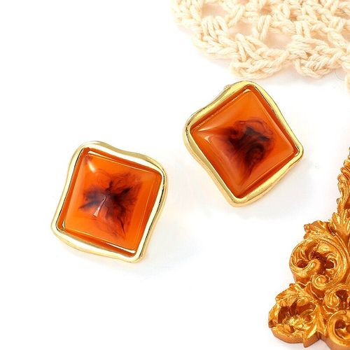 Boucles D'oreilles En Acrylique Pour Femmes, 6 Styles Coréens Uniques, Mode Beige Géométrique, Bijoux Fantaisie