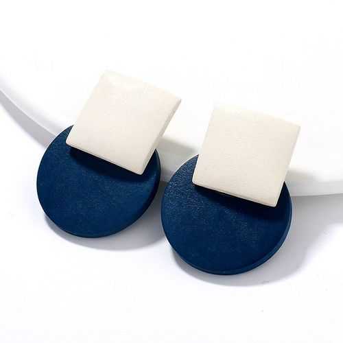 Boucles D'oreilles Vintage Géométriques En Bois Pour Femmes, 4 Couleurs, Pendentif, Bijoux, Vente En Gros