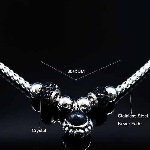 Collier De Déclaration En Acier Inoxydable Pour Femmes, Plume Cristal, Double Couche, Colliers De Couleur Argent, Bijoux, N19584, 2021