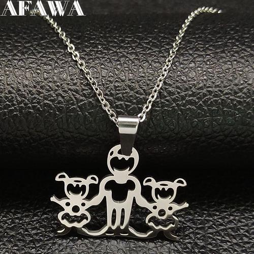 Collier Pour Papa Et Fille, Chaîne En Acier Inoxydable, Couleur Argent, À La Mode, 2021