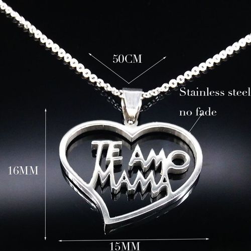 Colliers En Acier Inoxydable Pour Femmes, Couleur Argent, Cadeau De Fête Des Mères, Bijoux En Acier Inoxydable, N3209