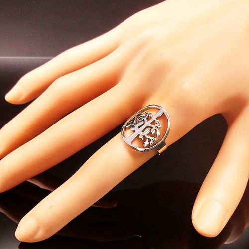 Bague Arbre De Vie En Acier Inoxydable Pour Homme Et Femme, Bijou De Couleur Titane Et Argent, Idéal Comme Cadeau De Noël