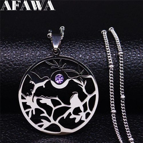 Collier De Déclaration En Acier Inoxydable Et Cristal Pour Femmes, Chaîne Avec Arbre De Vie, En Famille, Bijoux, N1245s01, 2021