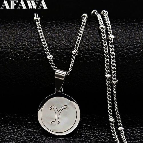 Collier En Acier Inoxydable Avec Lettre Y Pour Femmes, Petite Coquille, Chaîne, Perle, Couleur Argent, Bijoux, 2021, N192s01