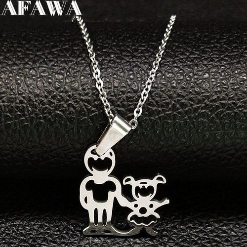 Collier En Acier Inoxydable Pour Papa Et Fille, Chaîne Argentée, Bijoux Pour Enfant, N336s01, 2021