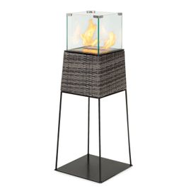 Cheminée à l'éthanol - Blumfeldt Firetower - brûleur de sécurité 250 ml - Durée de combustion 1,5 h - design modern anthracite