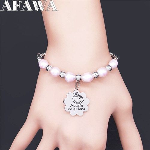 Bracelets À Breloques En Acier Inoxydable, Couleur Argent, Rose, Perle D'eau Douce, Pour Femmes, Bxs01, 2021