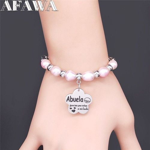 Bracelets En Acier Inoxydable Pour Femmes, Perles D'eau Douce Roses, Couleur Argent, Bijoux, Bxs01, 2021