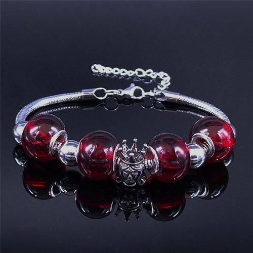 Bracelets À Breloques En Acier Inoxydable Pour Femmes, Bijoux Couleur Argent, Rouge, Bxs01, 2021