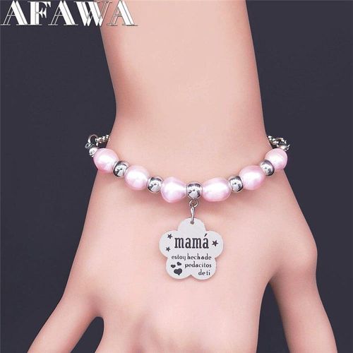 Bracelets En Acier Inoxydable Avec Perles D'eau Douce Roses Pour Femmes, Couleur Argent, Bijoux, Bxs01, 2021