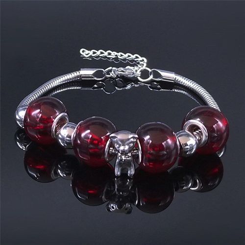 Bracelet À Chaîne En Acier Inoxydable Pour Femme, Bijou Avec Motif De Bière, Rouge, Couleur Argent, Bxs01, 2021