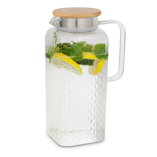 Carafe - Klarstein Glaswerk Livenza - 2 L - Couvercle En Bois De Chêne - En Verre Borosilicaté - Filtre Inclus