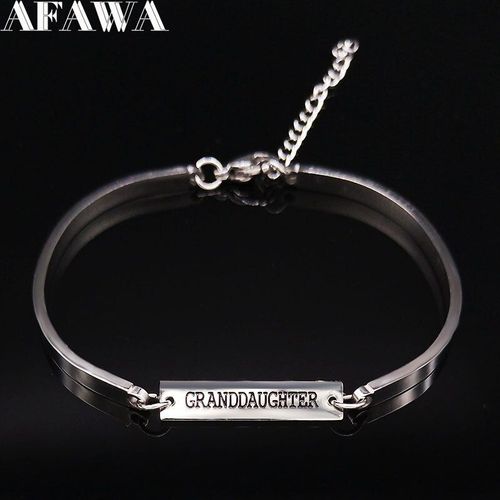 Bracelet En Acier Inoxydable Argenté Pour Petite-Fille, 2021 Lettres, Bijoux Pour Femmes, B18424