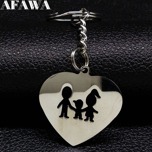 Porte-Clés Un Garçon En Acier Inoxydable, Pendentif Pour Femmes, Couleur Argent, C¿Ur, Bijoux, Cadeau, Llavero K77316b