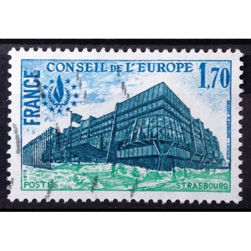 Conseil Europe - Angle Bâtiment À Strasbourg 1,70 (Très Joli Service N° 59) Obl - France Année 1978 - Brn83 - N22257